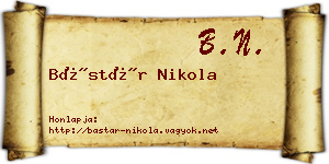 Bástár Nikola névjegykártya